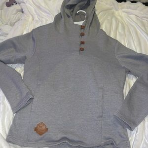 Gray button up sweater